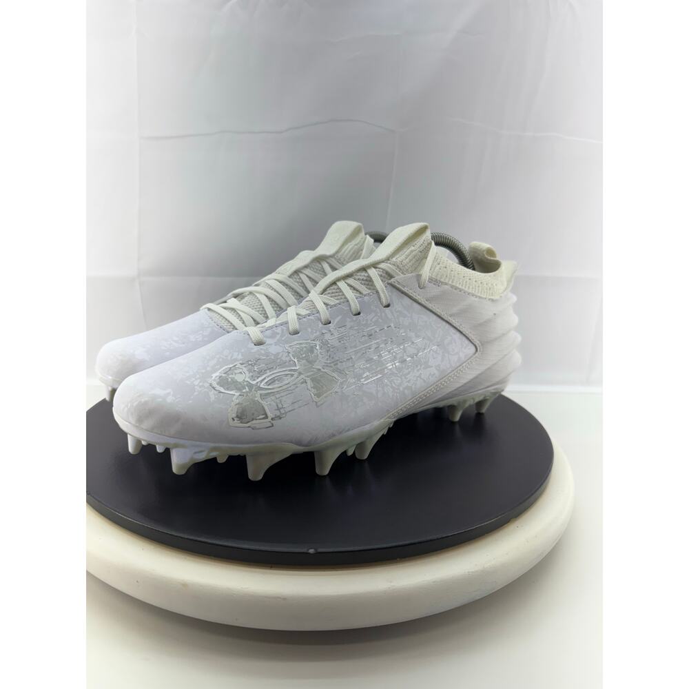 Under Armour Blur Smoke Suede 2.0 MC Mens 8.5 White 3027978-101‎ Football Cleats